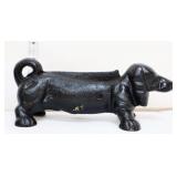 Black cast iron weenie dog boot scrape