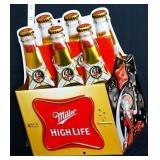 Metal Miller High Life 6 pack sign
