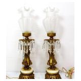 Pair Hollywood Regency girandole lamps see pics