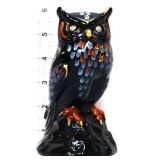 Fenton 6in black medallion collection owl