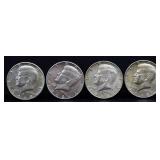 Lot of 4 1968 Kennedy half dollars