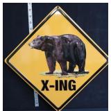 Metal embossed Rooney Bear Crossing sign