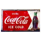 Vntg metal 58x31.5 Coca Cola adv sign NO SHIPPING