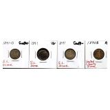 Lot of 4 seated liberty dimes