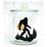 Glass Bigfoot cookie jar