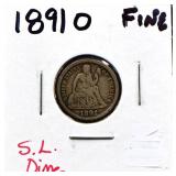 1891O seated liberty dime