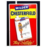 Vntg metal 12x18 Milder Chesterfield adv sign