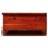 Vintage wood cedar box w/ hinge top