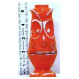 Orange paint 2 piece owl fairy lamp
