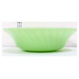 Vntg jadeite Fire King 8.5in swirl  bowl
