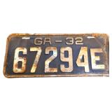 1932 Georgia license plate