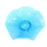 Fenton blue opalescent 9in reverse drape bowl