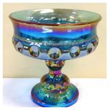 VIntage blue carnival open compote