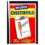 Vntg metal 12x18 Milder Chesterfield adv sign