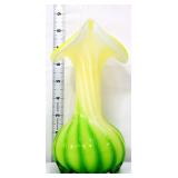 8in jack in pulpit green/yellow vase
