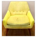 MCM yellow fabric armchair see photos