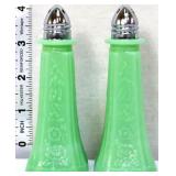 Pair jadeite slim salt/pepper shakers