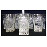 Lot of 8 pineapple floral juice glasses