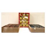 3 boxes of estate Christmas ornaments with boxes