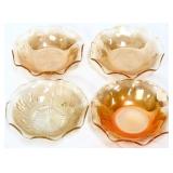 4 marigold carnival iris & herringbone 5in bowls