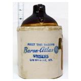 Vntg Baron Atlas Louisville KY whiskey jug