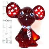 Fenton amberina patriotic stars mouse figure