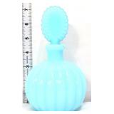 Vntg blue opal glass perfume bottle