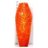 Vintage  13in orange splatter glass vase