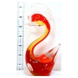 Murano  7in red/clear swan figure
