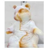 Mosser 5in amber/white slag sitting bear
