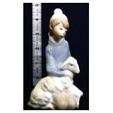 Vintage Lladro Shepherd With Lamb figure