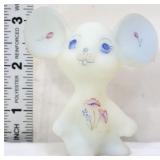 Fenton blue/white satin mouse with flowers