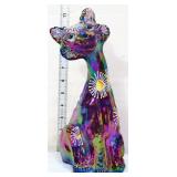 Fenton amethyst carnival 11in alley cat
