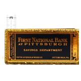 Vintage 1st National Bank of Pittsburg coin bank