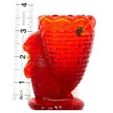 Vntg amberina bunny w/ basket toothpick holder