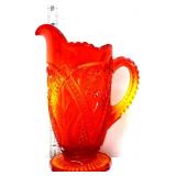 Vntg Viking amberina yesteryear pitcher