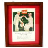 Framed Coca Cola adv