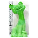 Fenton 6in lime green slag happy cat figure