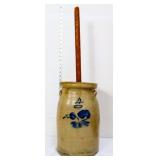 Vntg 4gal cobalt churn with dasher
