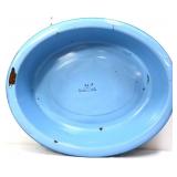 Vntg blue enamel 25.5 long baby bath tub