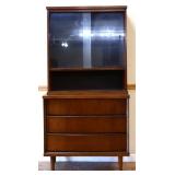 MCM Bassett 2 piece china cabinet see photos