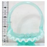 Fenton aqua opalescent mini basket