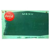 Vntg masonite 30x18 Coca Cola menu board