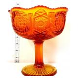 Vntg amberina 8in open compote