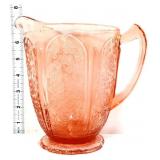 Pink depression cherry blossom 7in pitcher