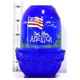 Fenton 2001 cobalt Stars & Stripes fairy lamp
