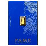 PAMP 1 gram gold piece