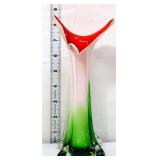 8.5in jack in pulpit green/orange vase see photos