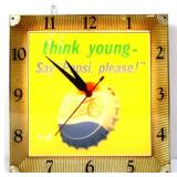 Vntg 16x16 lighted Pepsi Please adv clock