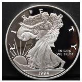 8.7oz Liberty 1994 silver round